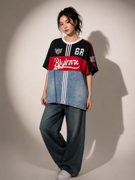 Oversized Graphic Panel T-Shirt