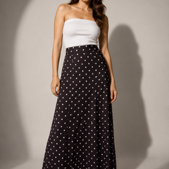Polka Dot Satin Skirt