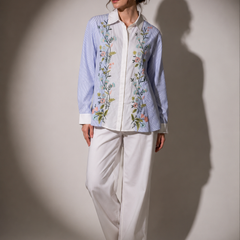 Embroidered Stripe Shirt