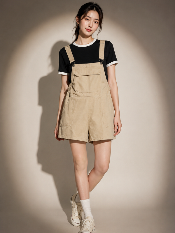 Utility Pocket Dungaree Playsuit