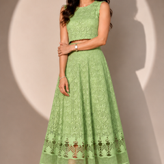 Embroidered Cutwork skirt top