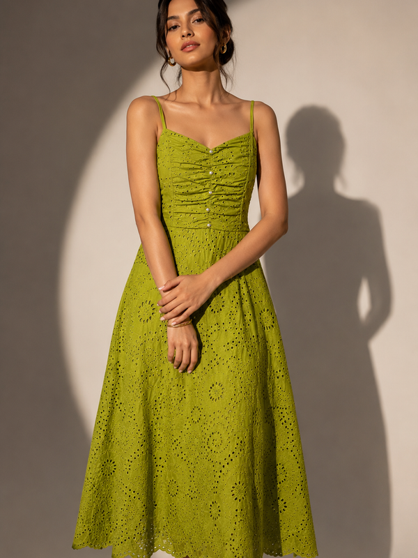 Cotton Starpe Dress with smokey