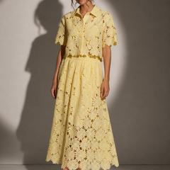 Broderie Anglaise Shirt & Maxi Skirt top