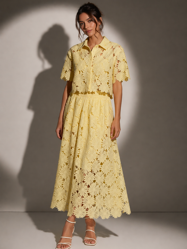 Broderie Anglaise Shirt & Maxi Skirt top