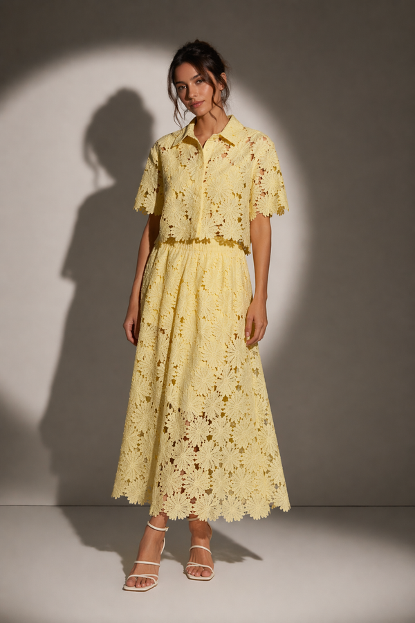 Broderie Anglaise Shirt & Maxi Skirt top