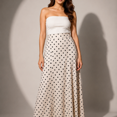 Polka Dot Satin Skirt