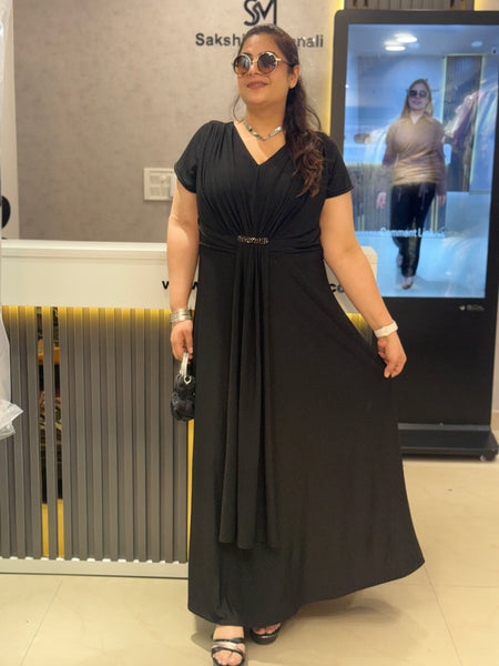 Draped Waist Maxi Dress