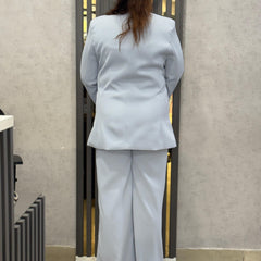 TAILORED BLAZER AND WIDE-LEG TROUSERS SET