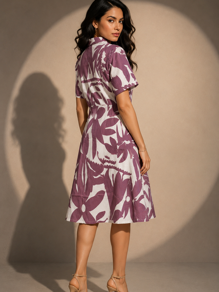 Printed Shirt Mini Dress