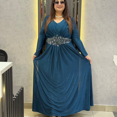 Embellished Waist Detail Flowing Maxi Dress