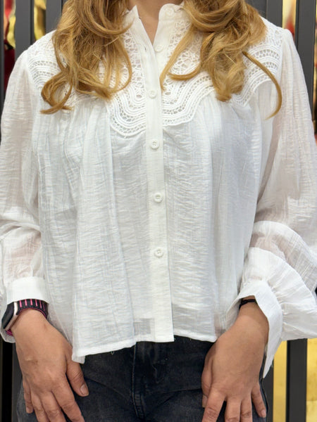 Lace-Detail Lightweight Shirt