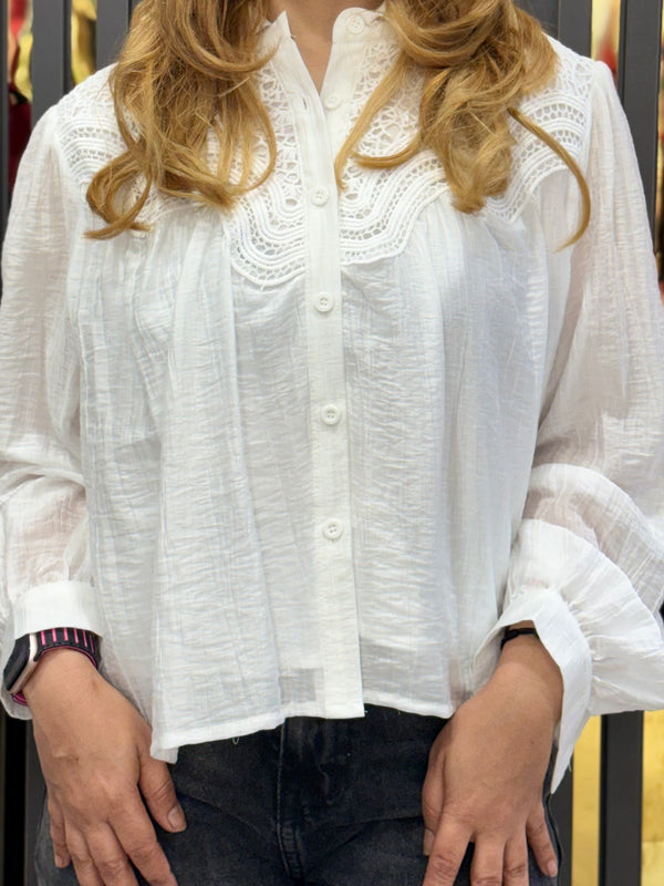 Lace-Detail Lightweight Shirt