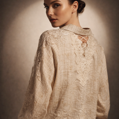 Lace Trim Textured Shirt