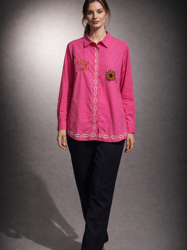Embroidered Motif Structured Shirt