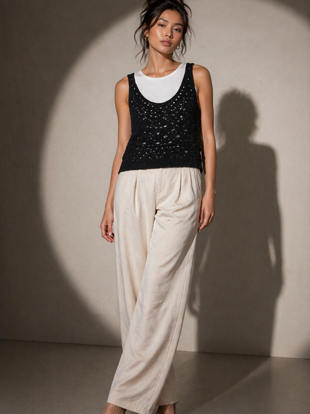 Open Knit Sleeveless Top