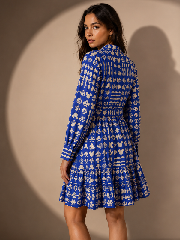 Printed Mini Shirt Dress