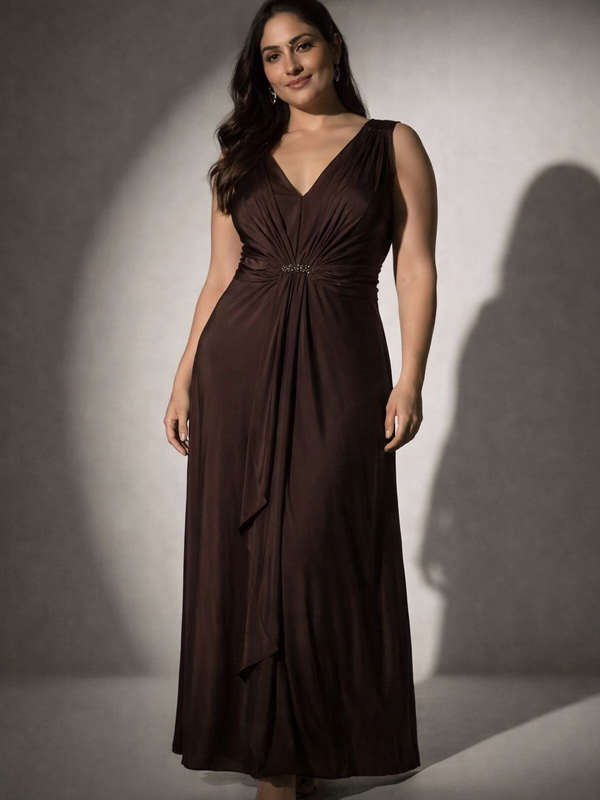 Draped Waist Maxi Dress