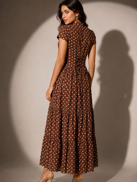 Polka Dot Tiered Midi Dress