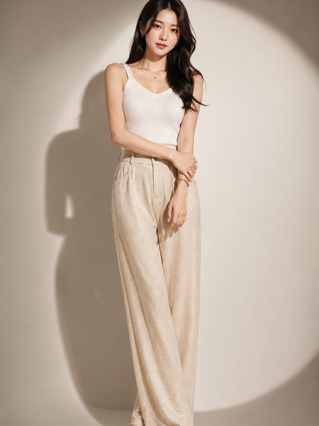 Wide-Leg Tailored Trousers