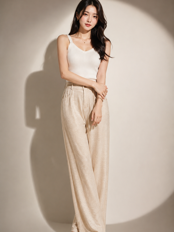 Wide-Leg Tailored Trousers