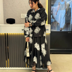 Embroidered Fluid SKirt top