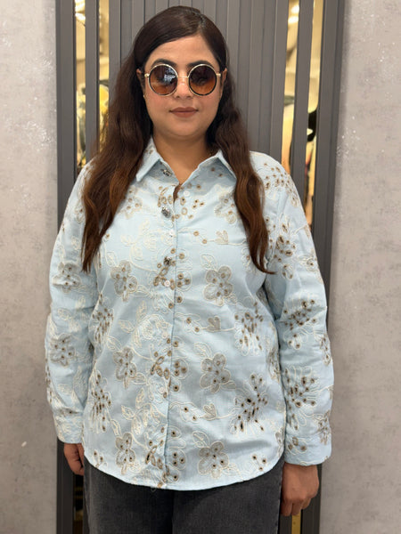 Embroidered Floral Shirt