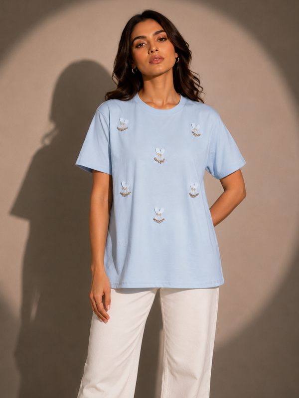 Relaxed-Fit Embellished T-Shirt
