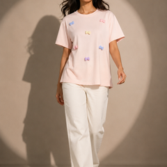 Floral Bow Relaxed Fit T-Shirt