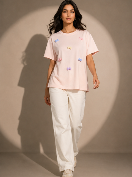 Floral Bow Relaxed Fit T-Shirt