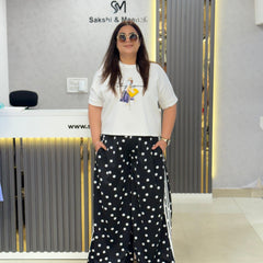 Polka Dot Wide-Leg Trousers w