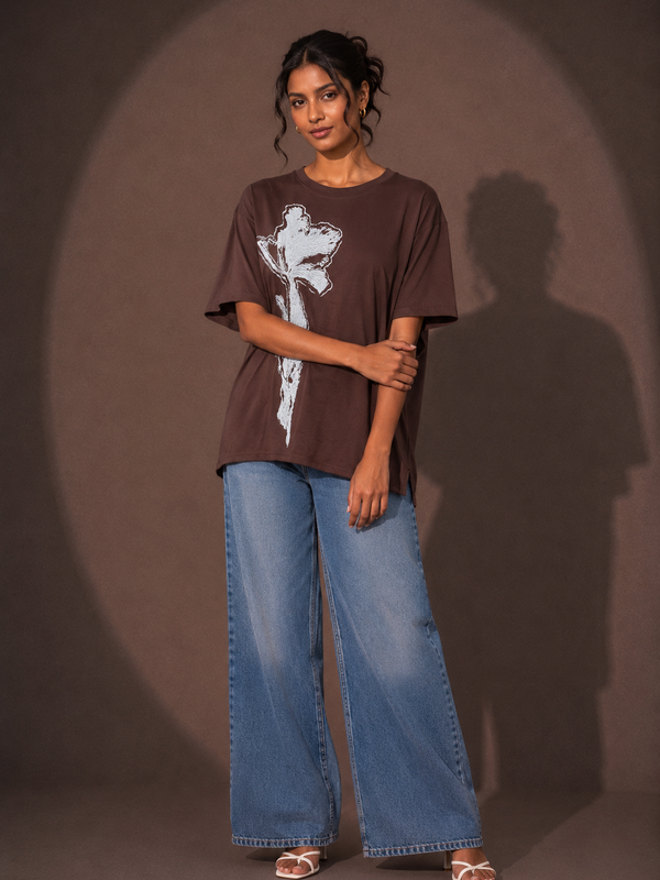 Oversized Floral Graphic T-Shirt