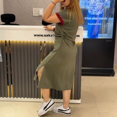 Embellished Bow Midi T-Shirt Dress