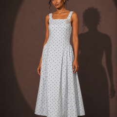 Embellished Polka Dot Midi Dress