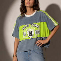 Oversized Slogan Panel T-Shirt