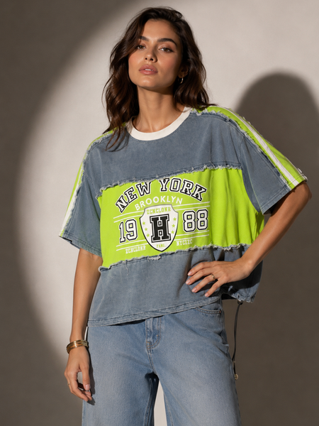 Oversized Slogan Panel T-Shirt