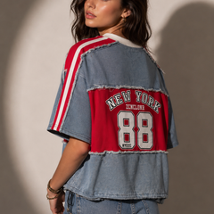 Oversized Slogan Panel T-Shirt