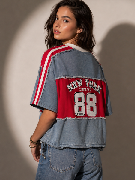 Oversized Slogan Panel T-Shirt