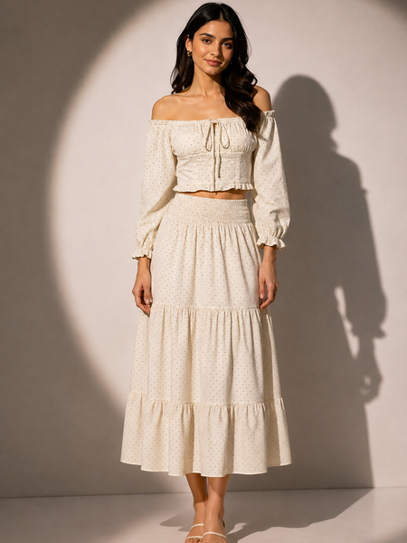Tiered Off-Shoulder Skirt top