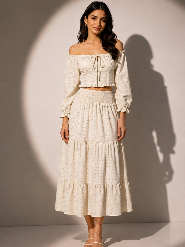Tiered Off-Shoulder Skirt top