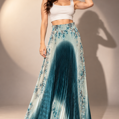 Floral Pleated Maxi Skirt