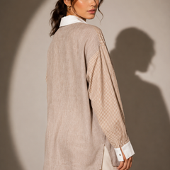 Floral Embroidered Asymmetric Shirt