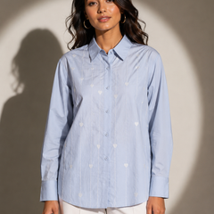 Heart Motif Embroidered Relaxed Shirt