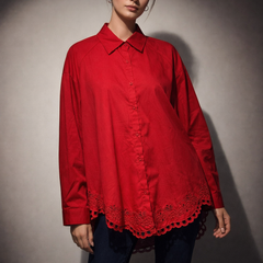 Relaxed Embroidered Hem Shirt
