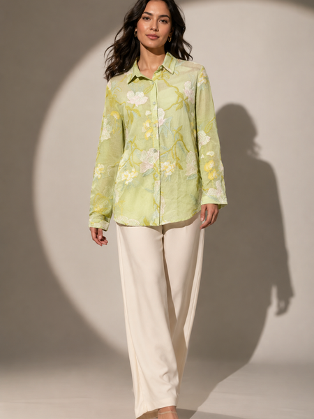 Relaxed Floral Embroidered Shirt