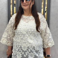 Floral Embroidered Sheer Top