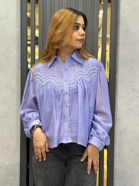 Lace-Detail Lightweight Shirt