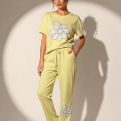 Embroidered Floral Relaxed Co-Ord Set