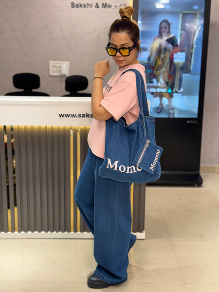 Relaxed Graphic Tee & Wide-Leg Trouser