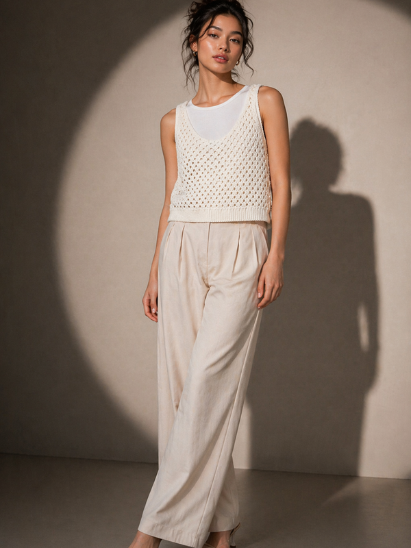 Open Knit Sleeveless Top
