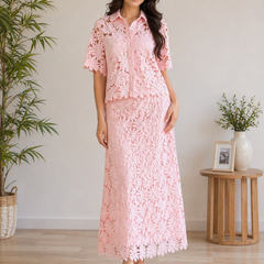 Broderie Anglaise Shirt & Maxi Skirt top